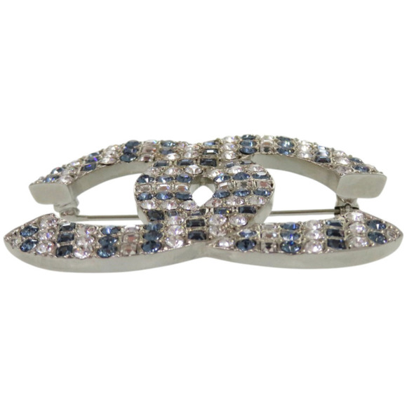 CHANEL Authentic White Logo Brooch CHANEL Authentic White Logo Brooch